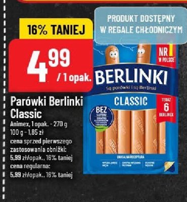 Parówki Berlinki Classic promocja w POLOmarket