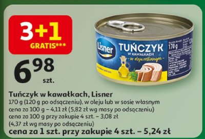 Tuńczyk w kawałkach, Lisner promocja w Auchan