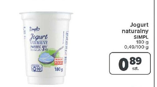 Jogurt naturalny Simpl promocja