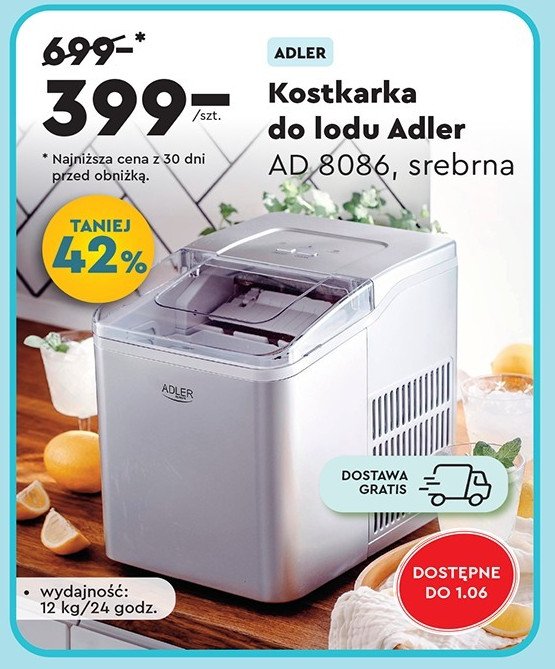 Kostkarka do lodu ad8086 Adler promocja w Biedronka
