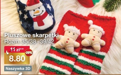 Skarpetki pluszowe rozmiar 35/38-39/42 promocja w Woolworth