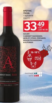 Wino Apothic Red 750 ml promocja w Selgros