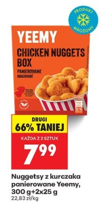 Nuggetsy z kurczaka panierowane Yeemy 300g+2x25g promocja w Biedronka