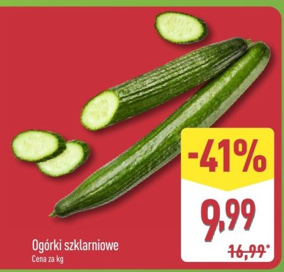 Ogórki szklarnowe promocja w Aldi