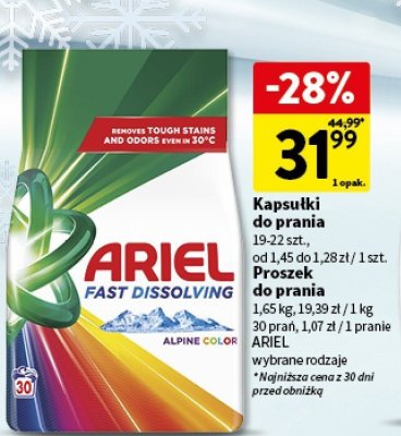 Kapsułki do prania ARIEL promocja w Intermarche