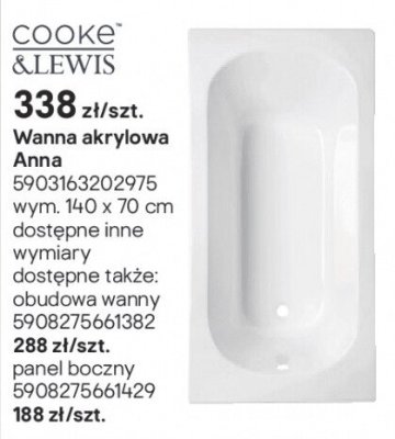 Wanna akrylowa Anna promocja w Castorama