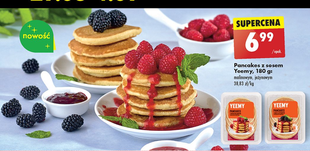 Pancakes z sosem malinowym Yeemy promocja