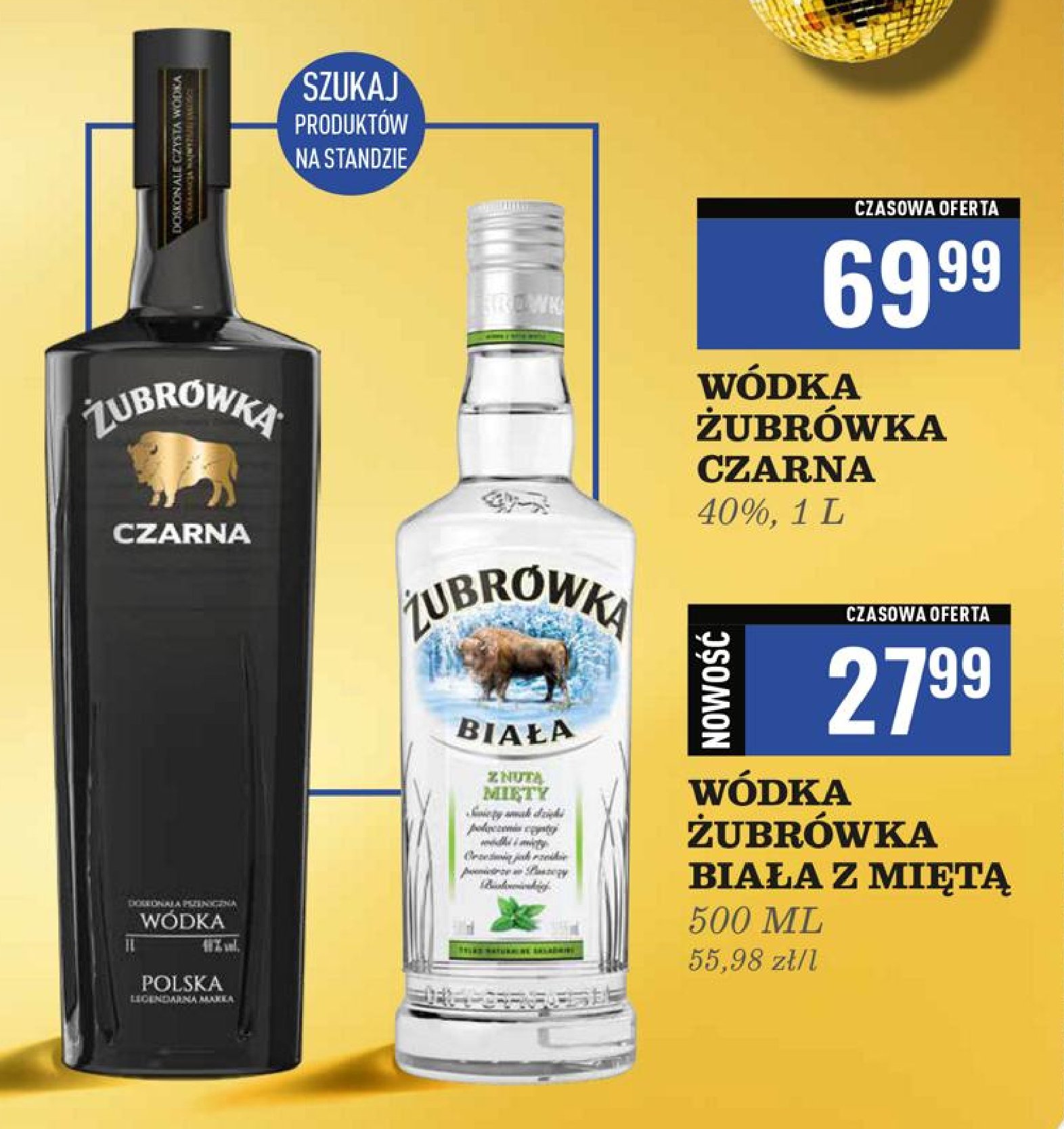 Wódka Żubrówka czarna promocja