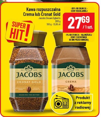 Kawa rozpuszczalna Jacobs Cronat Gold lub Crema promocja w POLOmarket