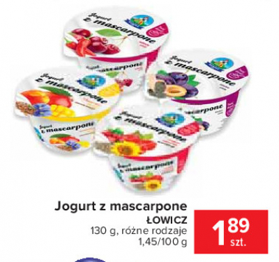 Jogurt z mascarpone brzoskwinia-mango Łowicz promocja w Selgros