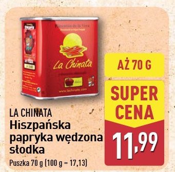 Papryka wędzona ostra LA CHINATA promocja w Aldi