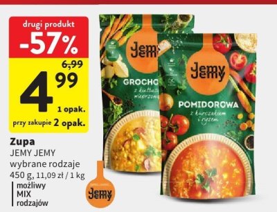 Zupa Zupa JEMY JEMY Grochowa Pomidorowa z łazankami z ryżem wybrane rodzaje promocja w Intermarche
