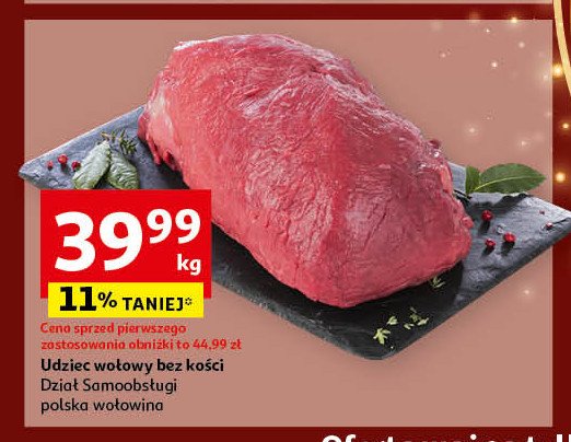 Udziec wołowy bez kości promocja w Auchan