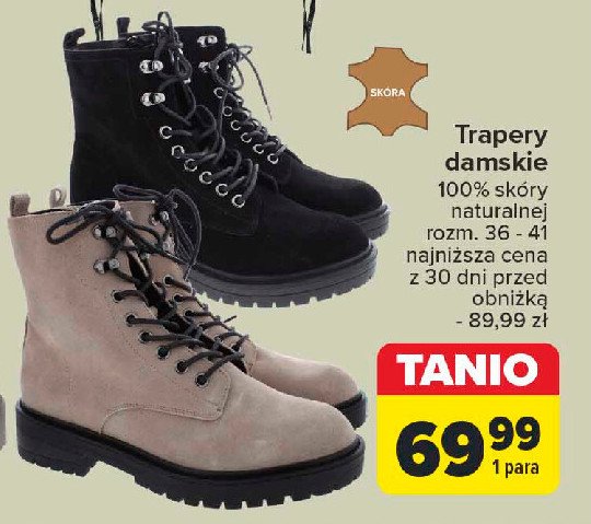 Trapery damskie 36-41 promocja w Carrefour