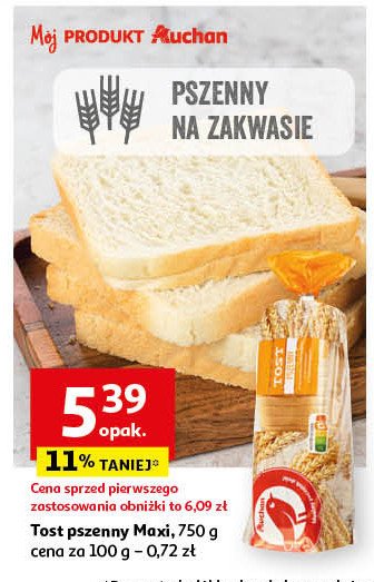 Tost pszenny śniadaniowy Auchan promocja