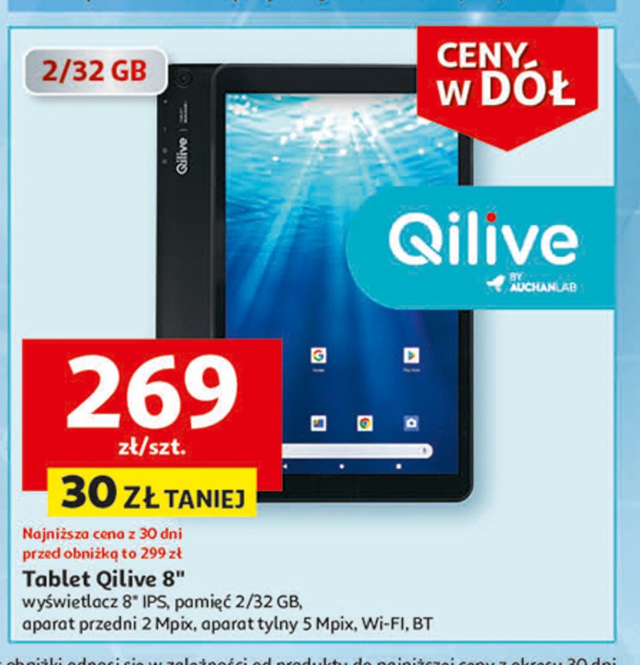 Tablet 8" dual 8gb Qilive promocja