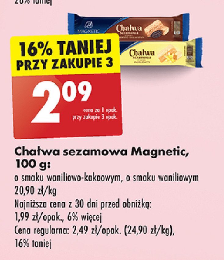 Chałwa sezamowa o smaku waniliowym Magnetic promocja