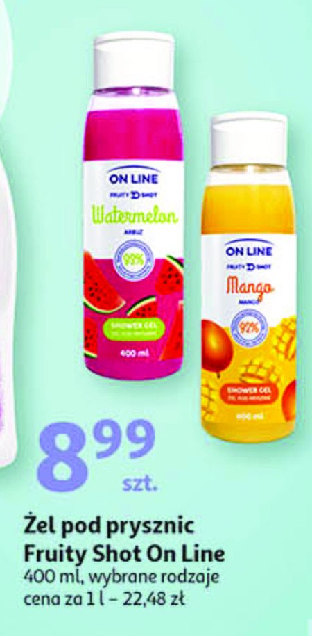 Żel pod prysznic mango On line fruit shot promocja