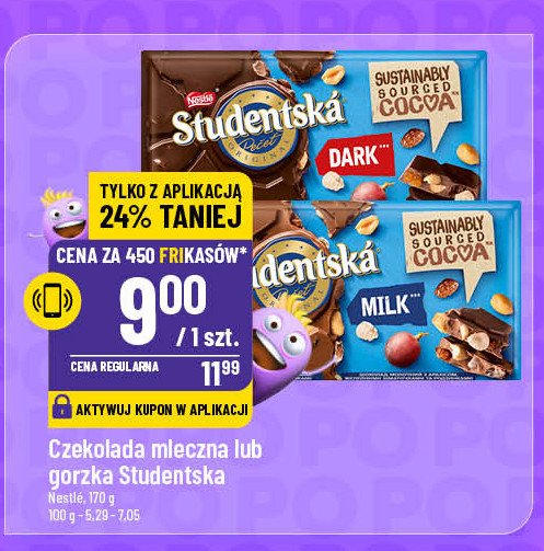 Czekolada gorzka z bakaliami Orion studentska Nestle orion promocja