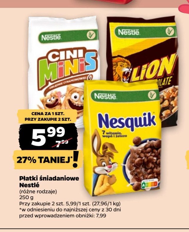 Płatki śniadaniowe Nestle lion promocja w Netto