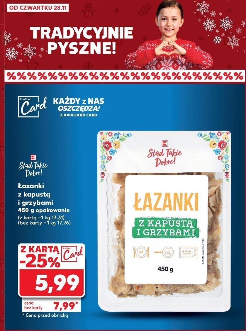 Łazanki z kapustą i grzybami K-classic stąd takie dobre! promocja w Kaufland