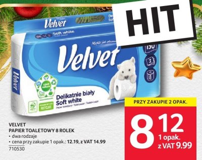 Papier toaletowy Velvet Soft White 8 rolek promocja w Selgros