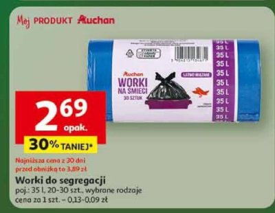 Worki do segregacji promocja w Auchan