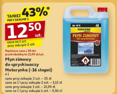 Płyn zimowy do spryskiwaczy Motorynka (-16 stopni) 4l promocja w Auchan