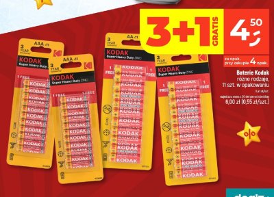 Baterie Kodak różne rodzaje 11 szt. w opakowaniu promocja w Dealz