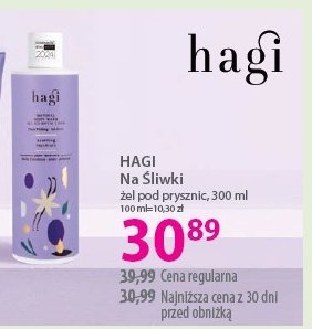 Żel do mycia ciała łagodzący śliwki Hagi promocja w Hebe