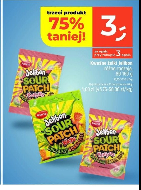 Żelki karpuz KENT JELIBON SOUR PATCH promocja