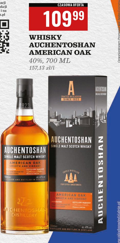 Whisky karton Auchentoshan 12 yo promocja