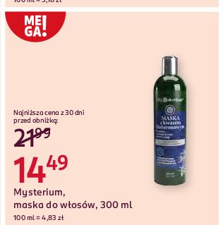 Maska do włosów suchych i łamliwych Mysterium promocja w Rossmann