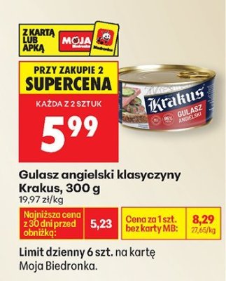 Gulasz angielski klasyczny 300 g promocja w Biedronka