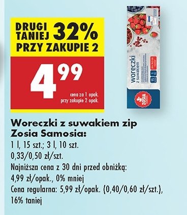 Woreczki z zamkiem 3 l Zosia samosia promocja