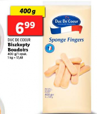 Biszkopty boudoirs Duc de coeur promocja