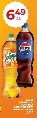 Napój Pepsi Cola, Pepsi Max, Mountain Dew, Mirinda Orange 0,85 L promocja w Duży Ben