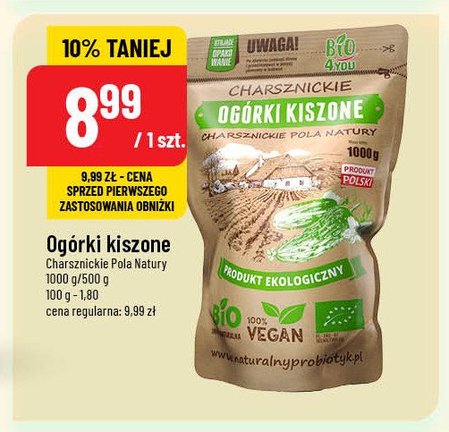 Ogórki kiszone bio Charsznica promocja