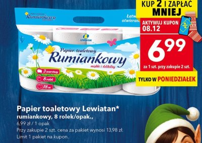 Papier toaletowy Lewiatan rumiankowy promocja w LEWIATAN