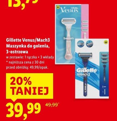 Maszynka do golenia, 3-ostrzowa Venus/Mach3 promocja w Lidl