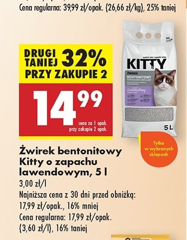 Żwirek bentonitowy Kitty promocja