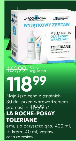 Zestaw w pudełku toleriane: emulsja oczyszczająca 400ml + krem 40ml LA ROCHE-POSAY ZESTAW promocja