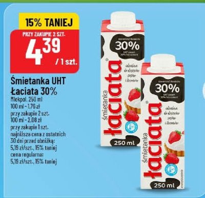 Śmietanka uht 30% Łowicka promocja w POLOmarket