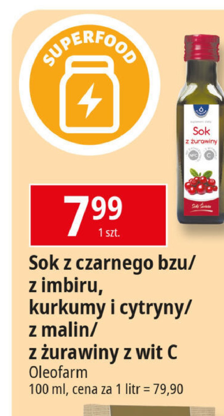 Sok z czarnego bzu Oleofarm promocja