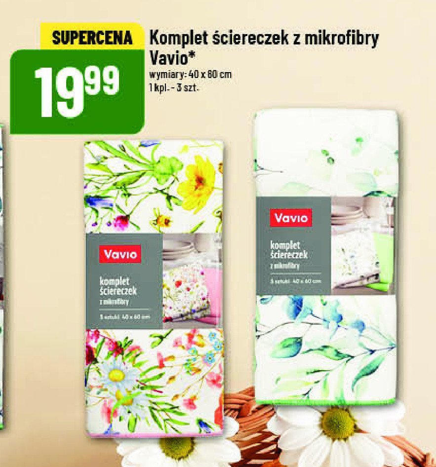 Komplet 艣ciereczek z mikrofibry Vavio promocja