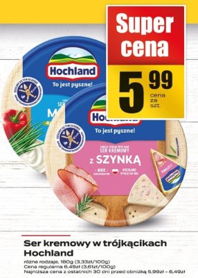 Ser Camembert w trójkącikach Hochland promocja w Supeco