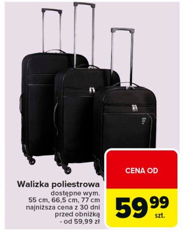 Walizka poliestrowa 66.5 cm promocja w Carrefour Market