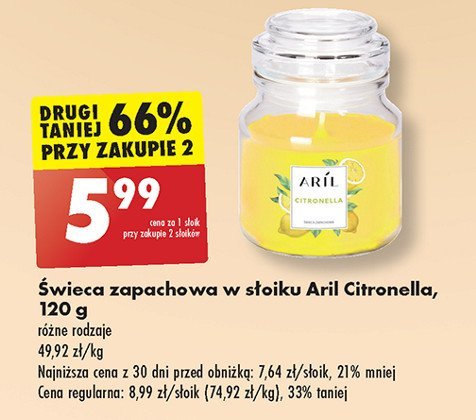 艢wieca zapachowa citronella Aril promocja