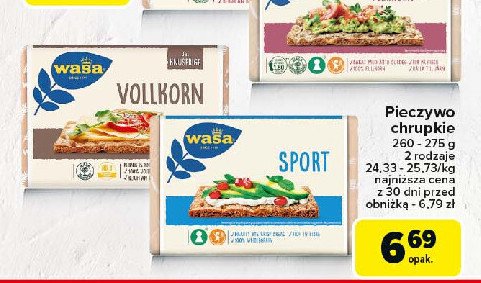 Pieczywo chrupkie sport Wasa promocja w Carrefour Market