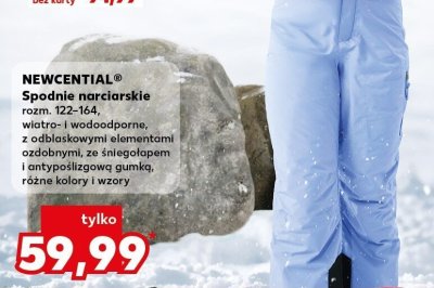 Spodnie narciarskie NEWCENTIAL® rozm. 122-164, wiatr- i wodoodporne, z odblaskowymi elementami ozdobnymi, ze śniegołapem i antypoślizgową gumką, różne kolory i wzory promocja w Kaufland